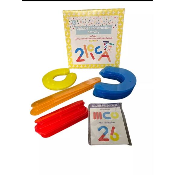Alphabet Construction Activity - 27 Construction Pieces and 26 Cards New - Picture 1 of 3